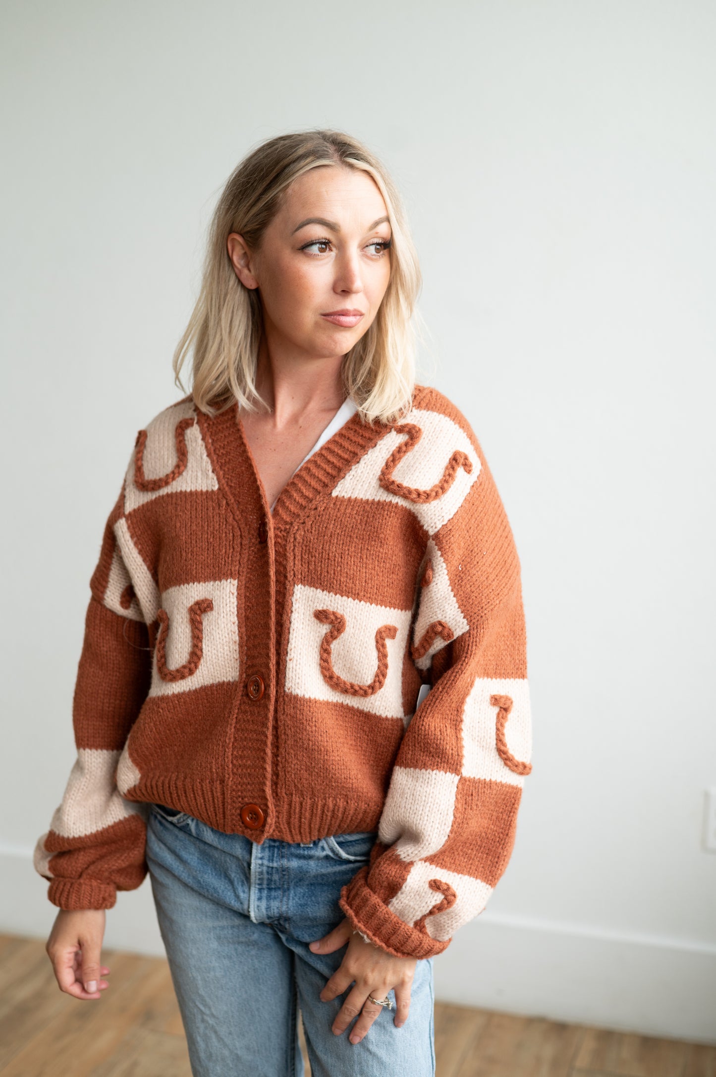 Cardigan, Brown Horseshoe HH2864