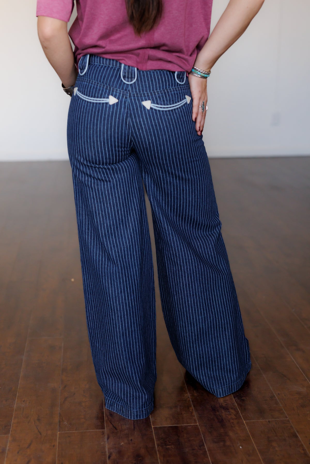BLUE STRIPE Wide Leg hh8900