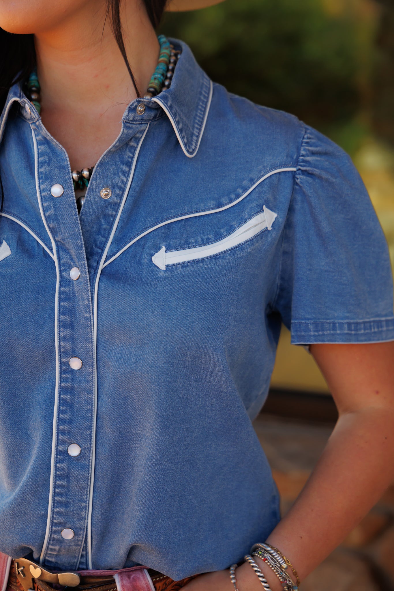 Pearl Snap, Denim Short Sleeve HH2707