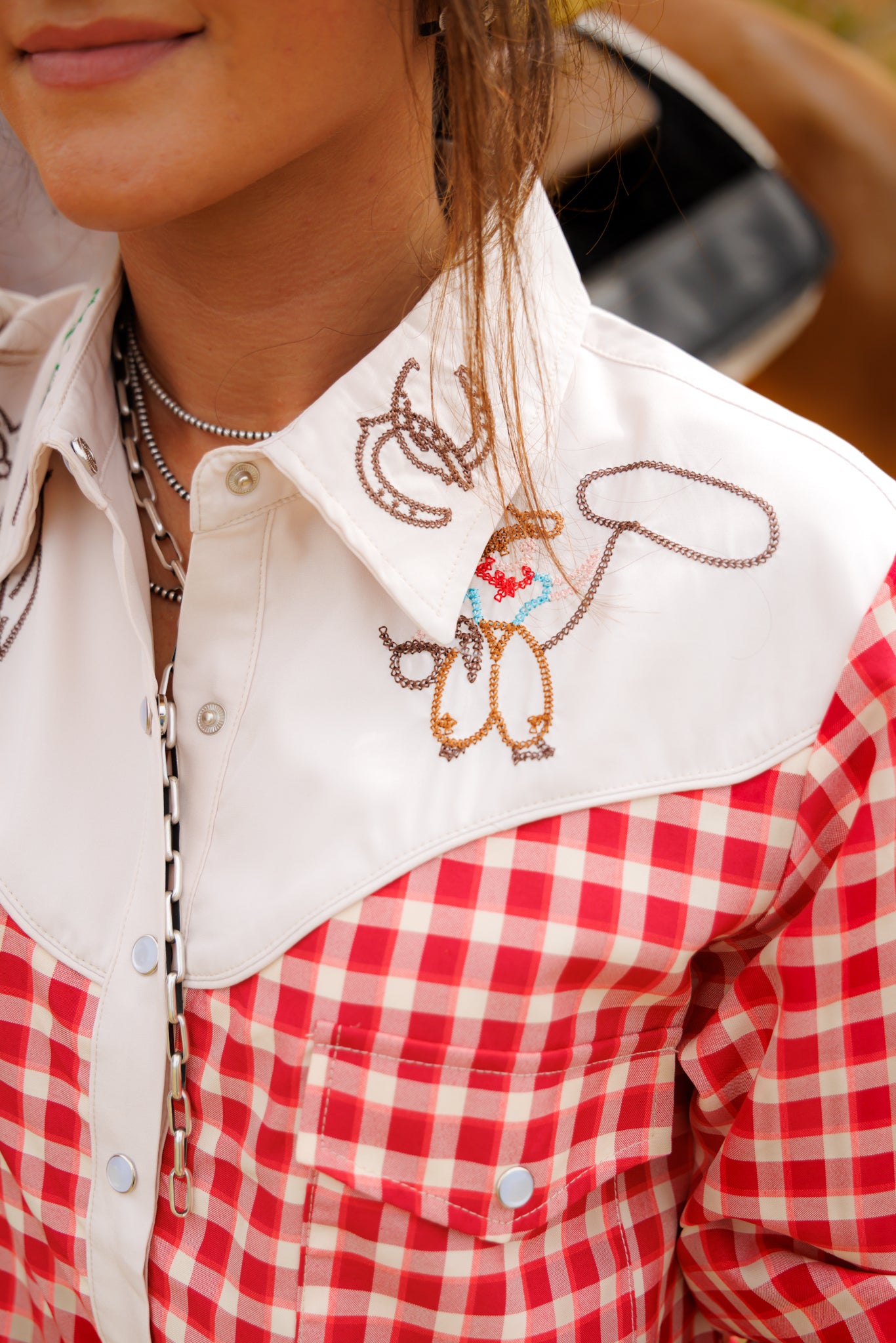 PEARL SNAP, Red Embroidery Cowboy LS HH2709