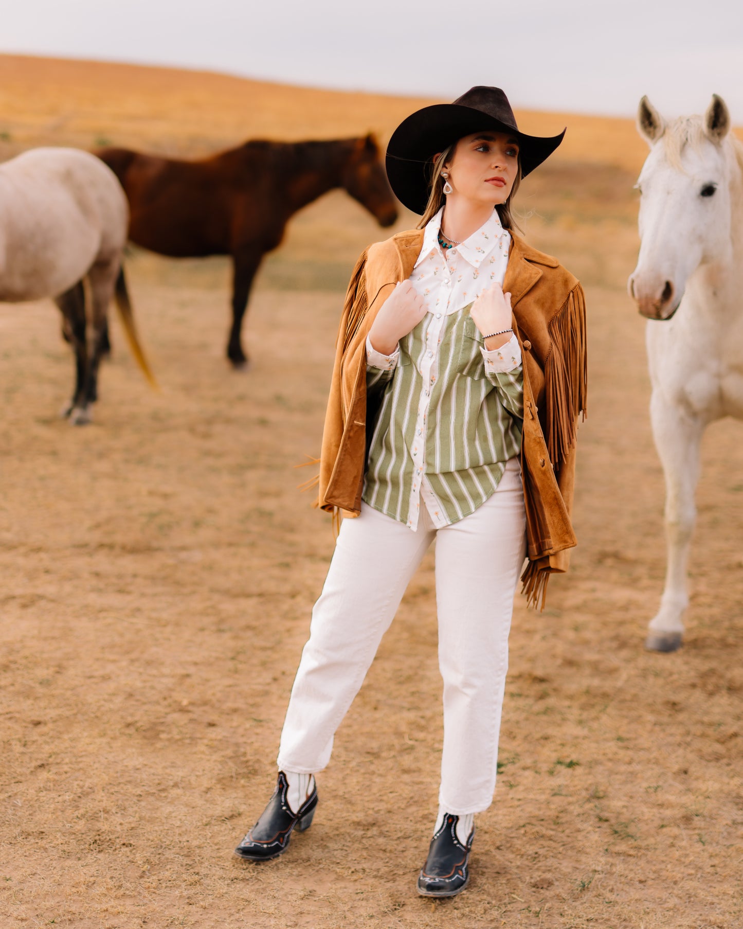 PEARL SNAP, Olive Stripe Floral HH2709