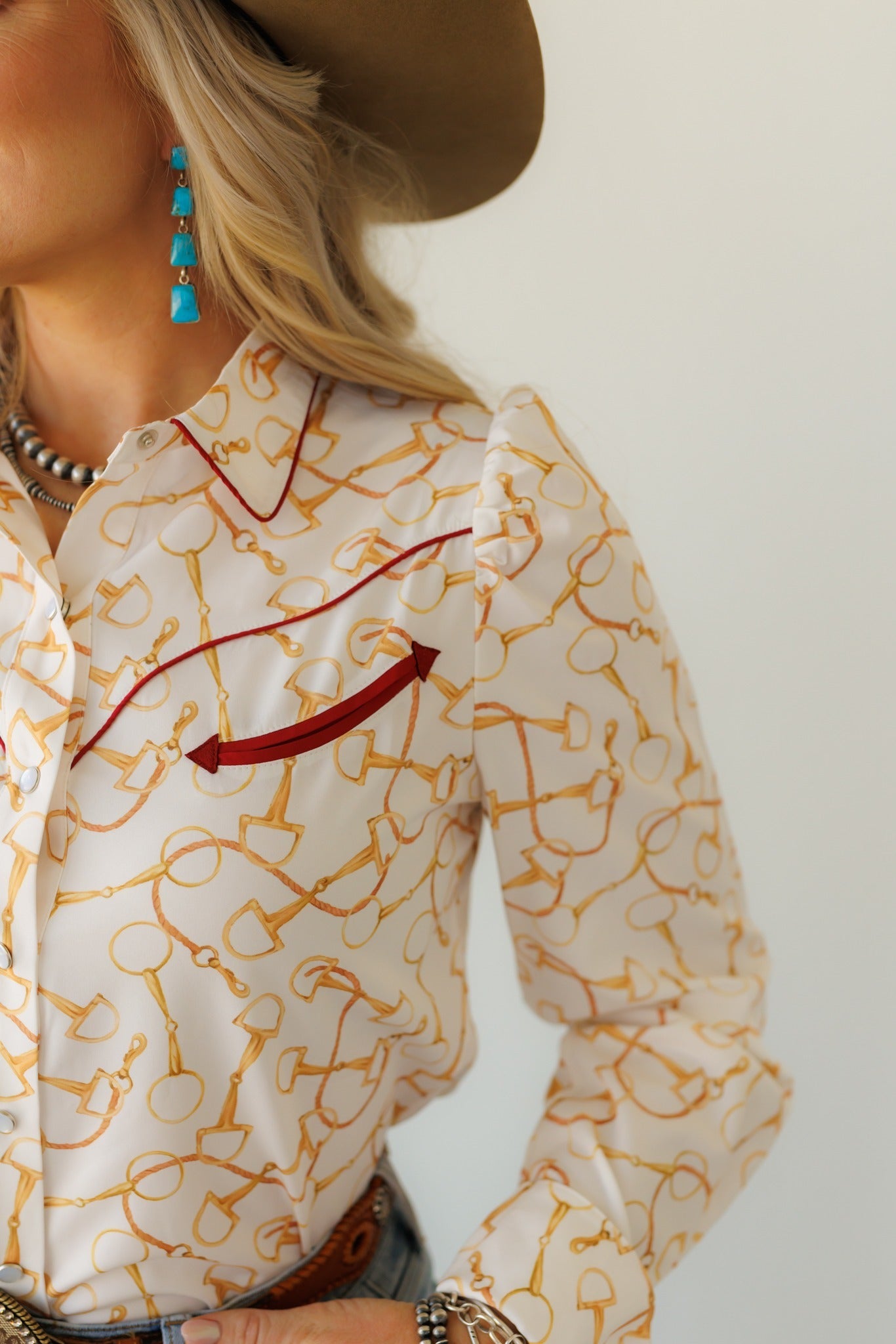 Pearl Snap, Equestrian Bit LS HH2708