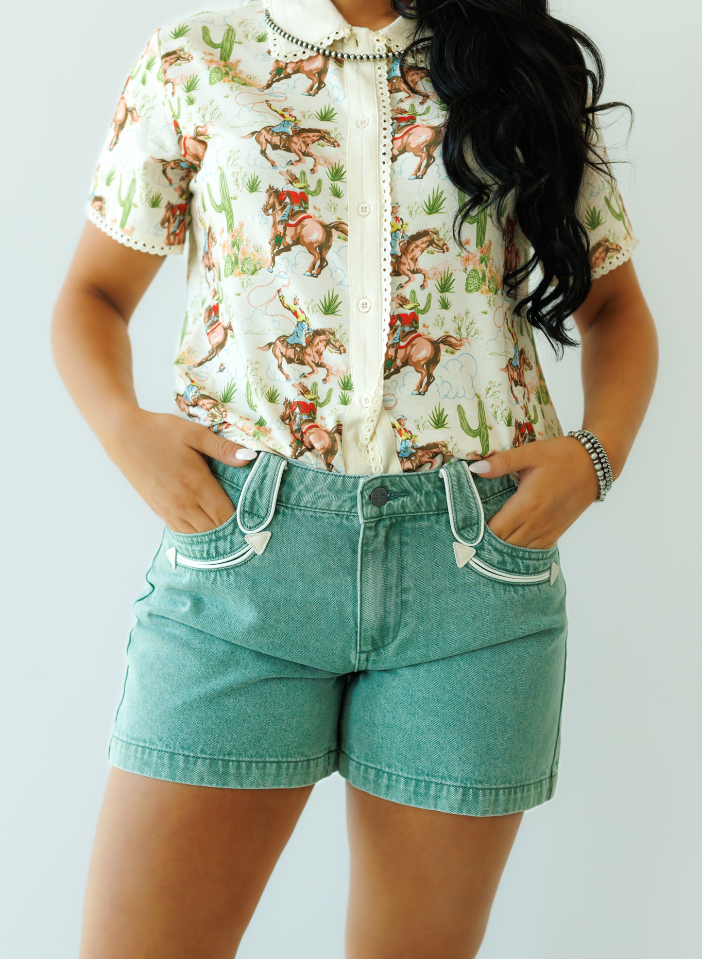 Shorts, Teal HH8400 Smiley Shorts(SINGLES)