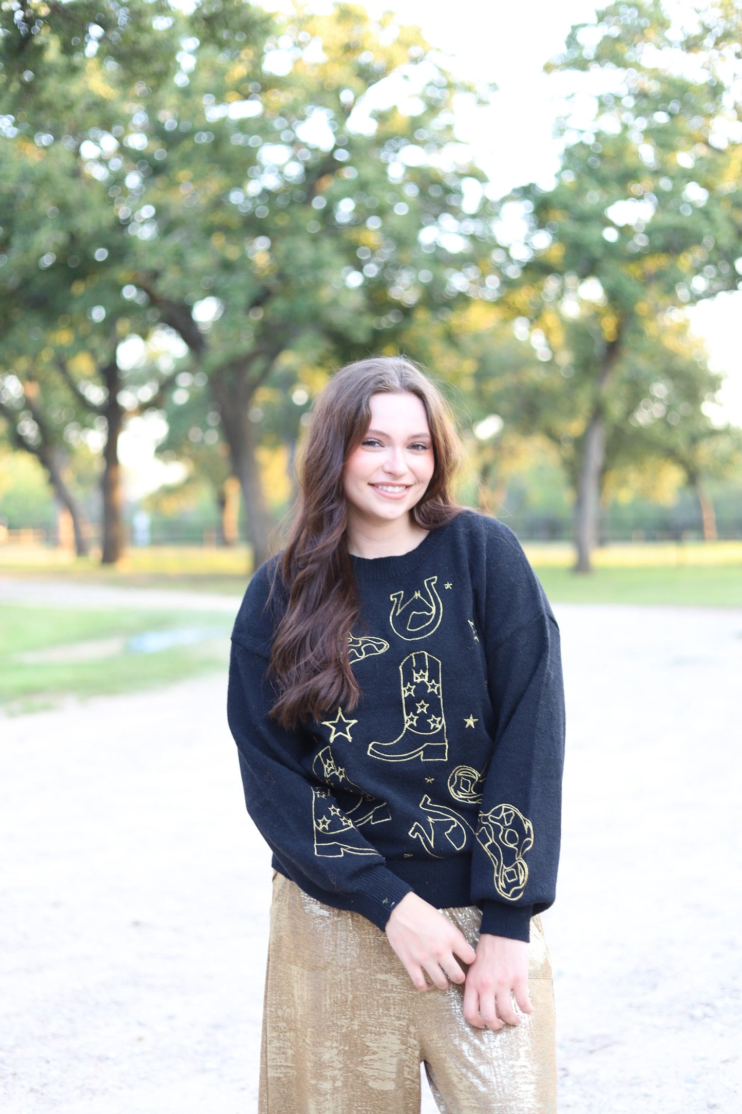 HH6244 BLACK GOLD WESTERN SWEATER