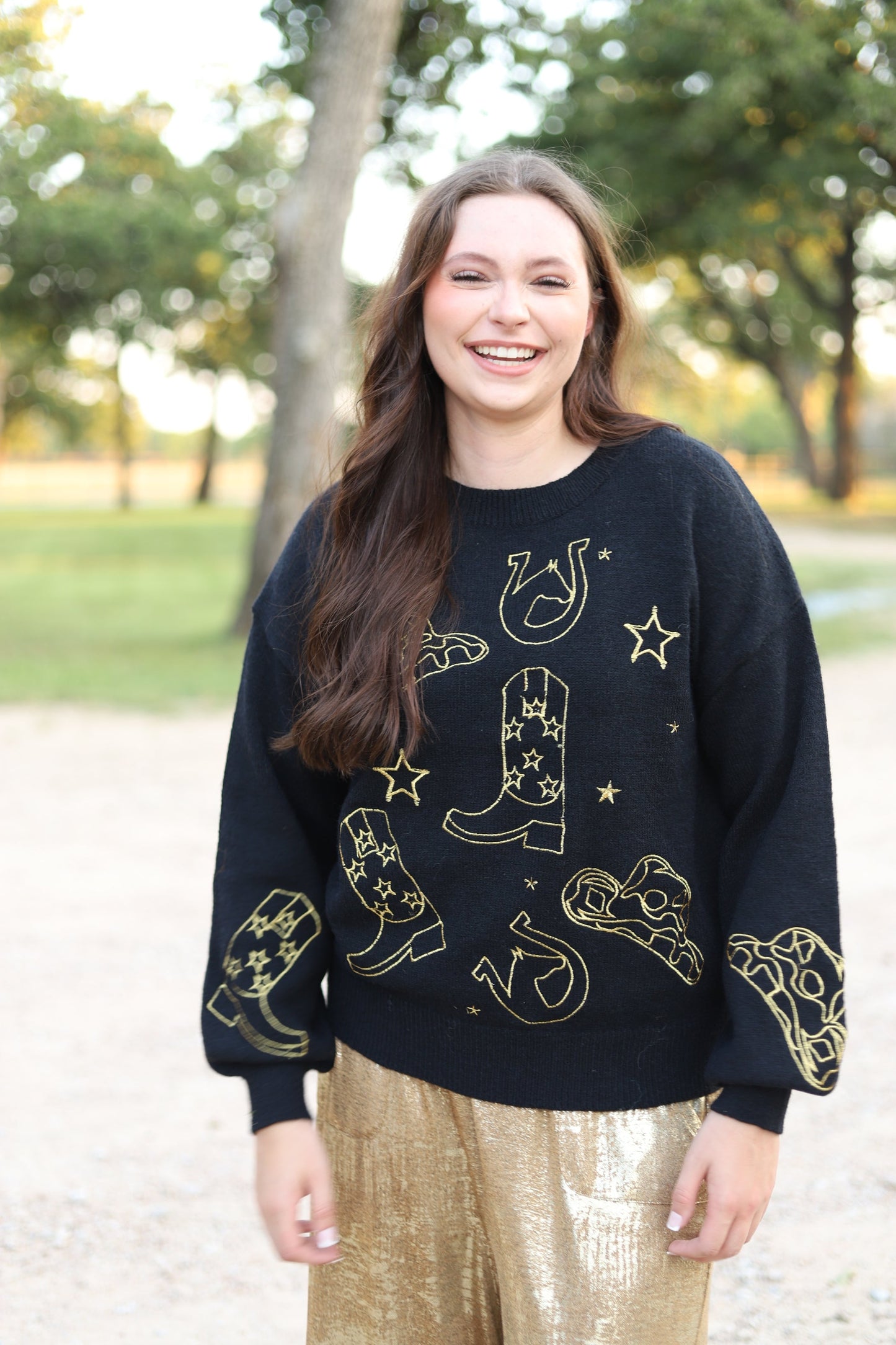 HH6244 BLACK GOLD WESTERN SWEATER