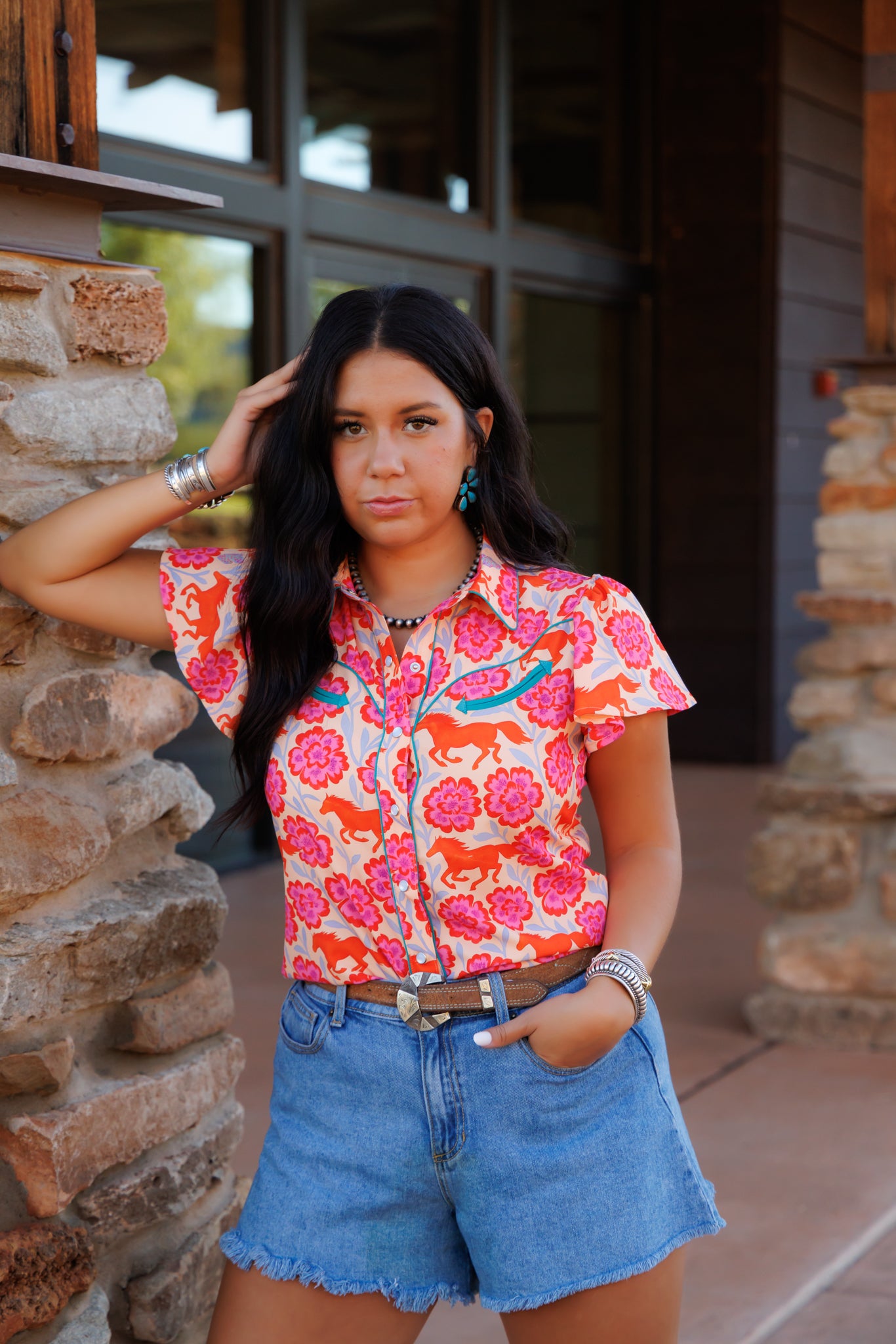 Pearl Snap, Wild Bloom Flutter Sleeve HH2728