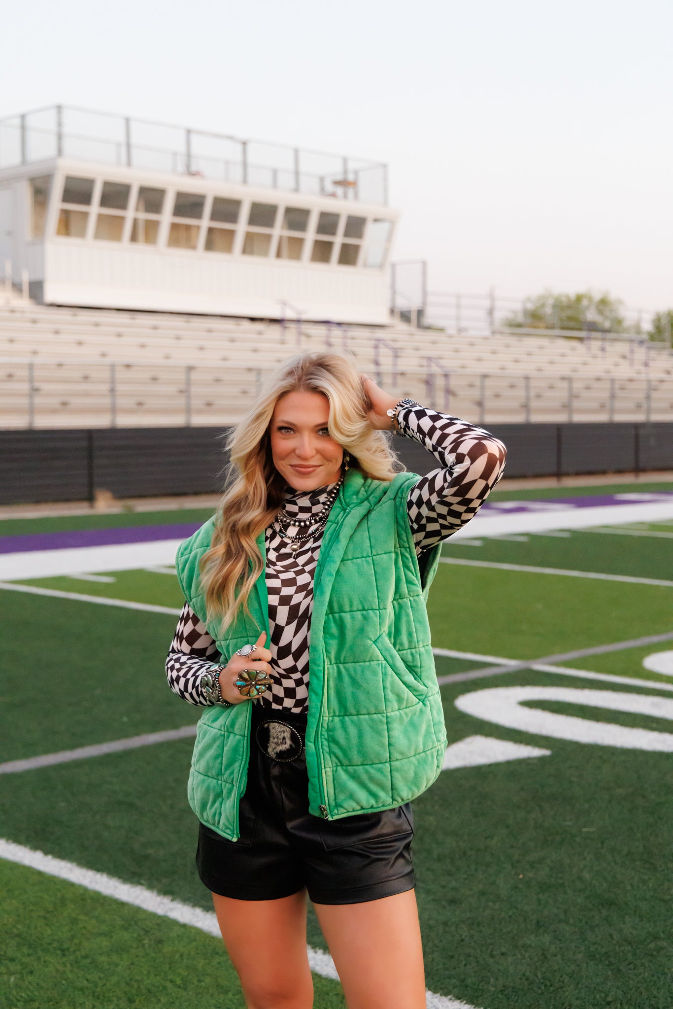 Vest, Green Quilted HH1169