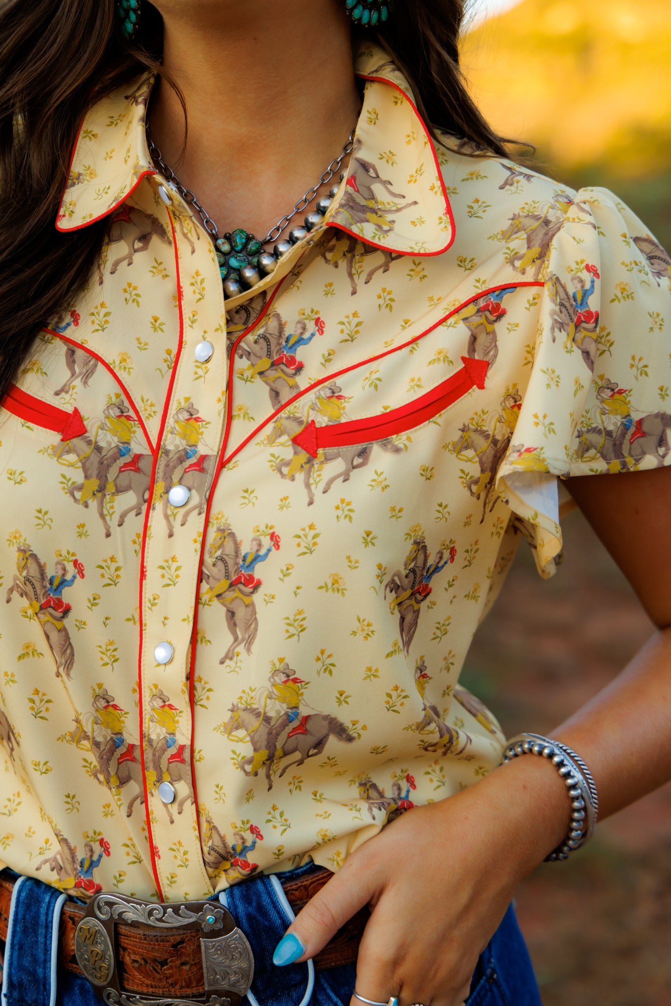 PEARL SNAP, Prairie Gold Flutter Sleeve H2728