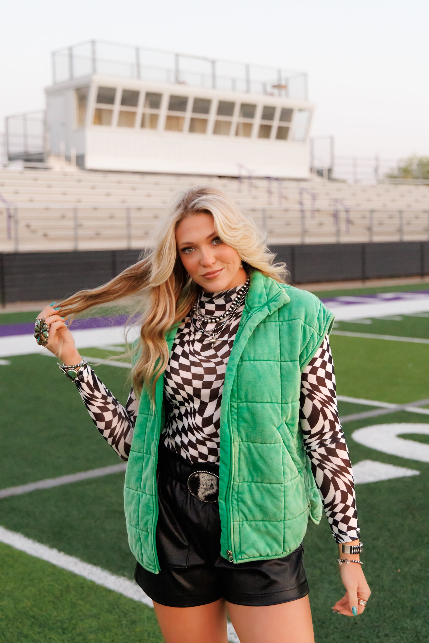 Vest, Green Quilted HH1169