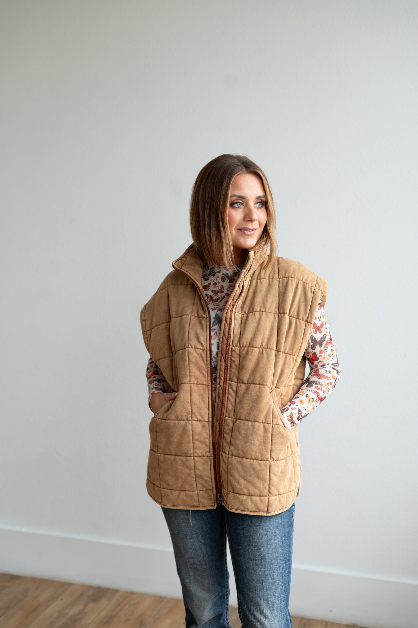 Vest, Brown Quilted HH1169
