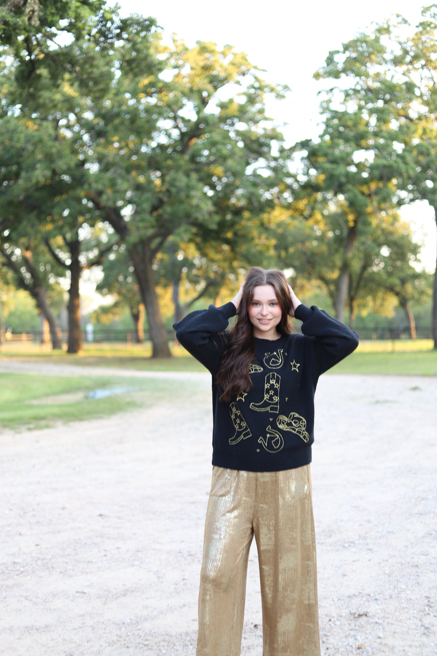 HH6244 BLACK GOLD WESTERN SWEATER