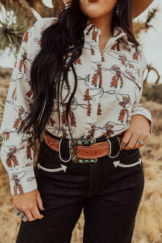 Pearl Snap,  Roping Cowboy Long Sleeve HH11