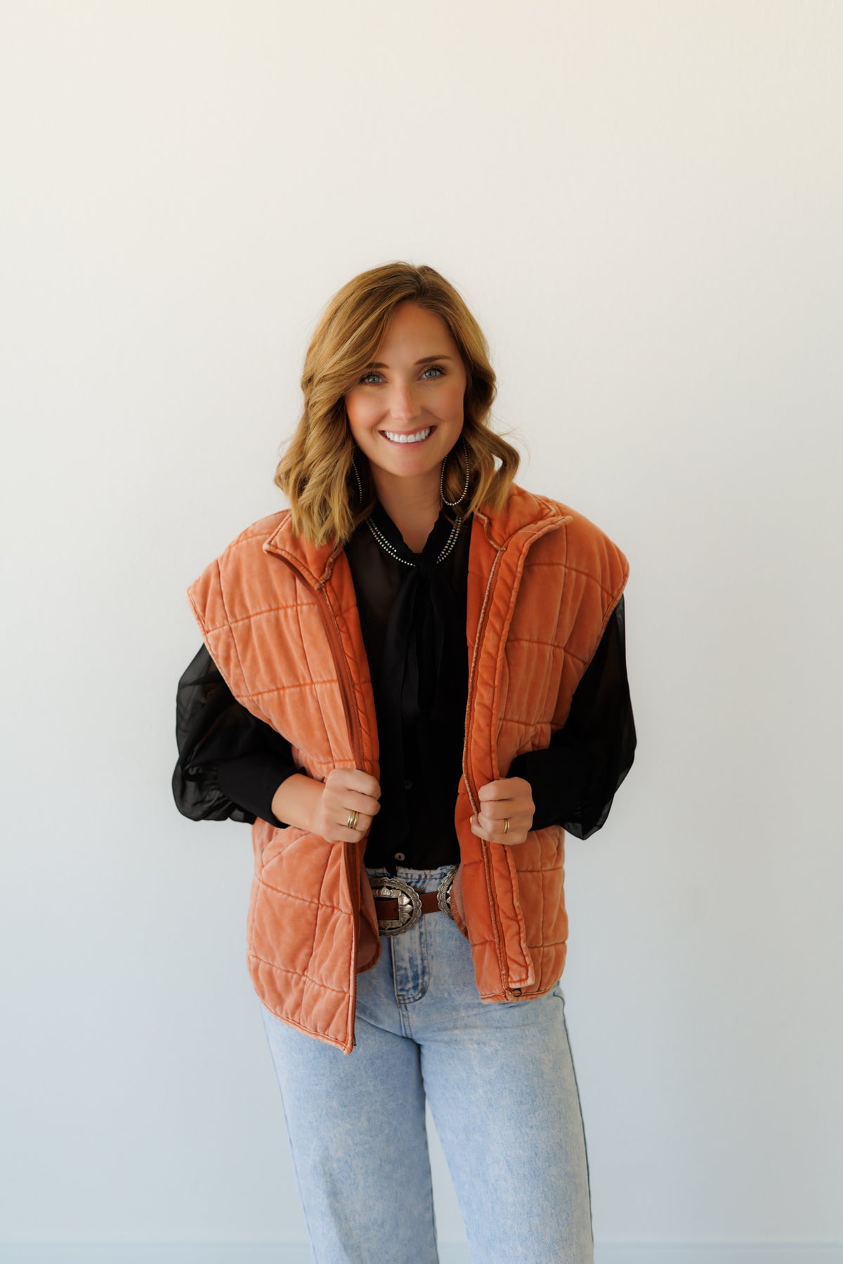 Rust Color Vest Vest, Rust Quilted HH1169 – Howdy Hanny Retail