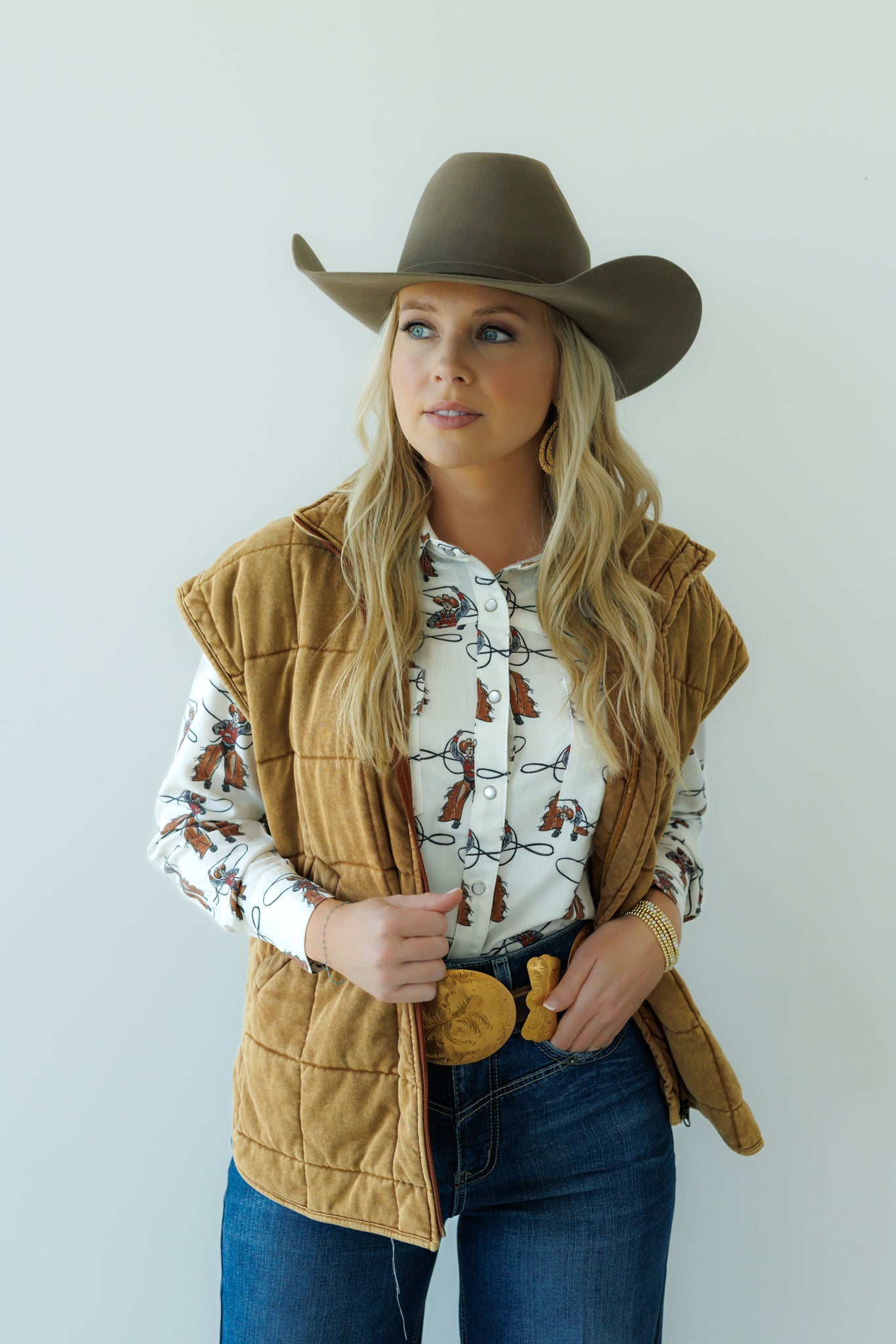 Vest, Brown Quilted HH1169