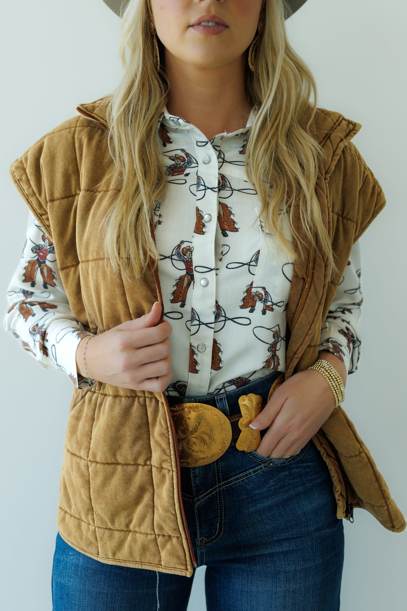 Vest, Brown Quilted HH1169