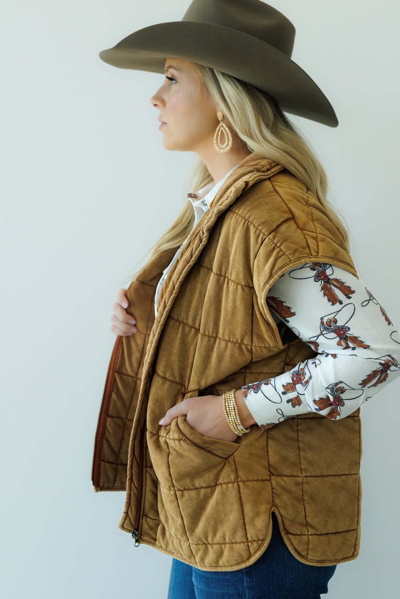 Vest, Brown Quilted HH1169