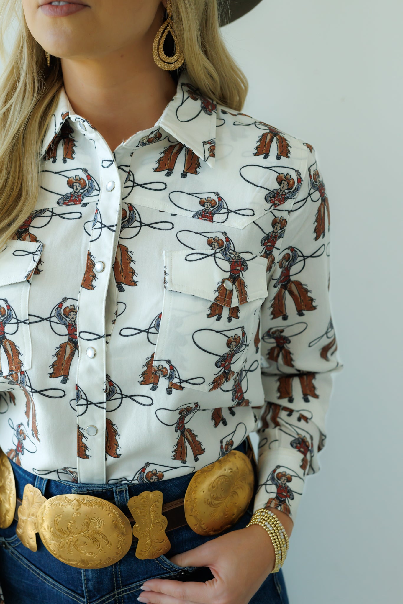 Pearl Snap,  Roping Cowboy Long Sleeve HH11