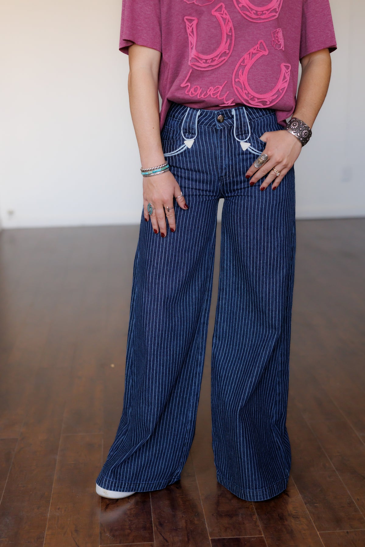 BLUE STRIPE Wide Leg hh8900