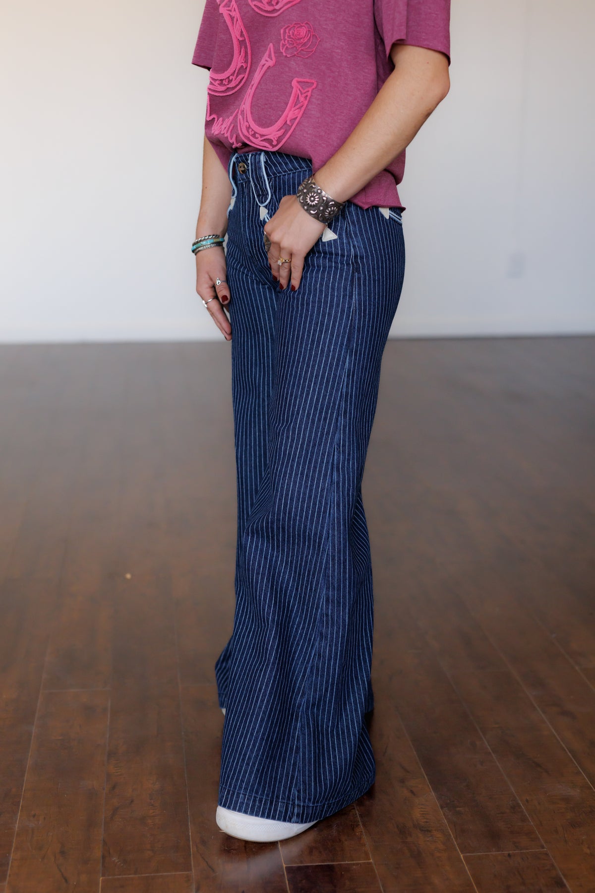 BLUE STRIPE Wide Leg hh8900