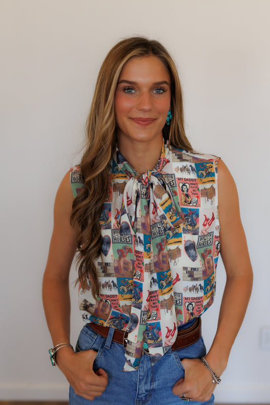 Sleeveless Top, Cowgirl Heart HH2089 (SINGLES)
