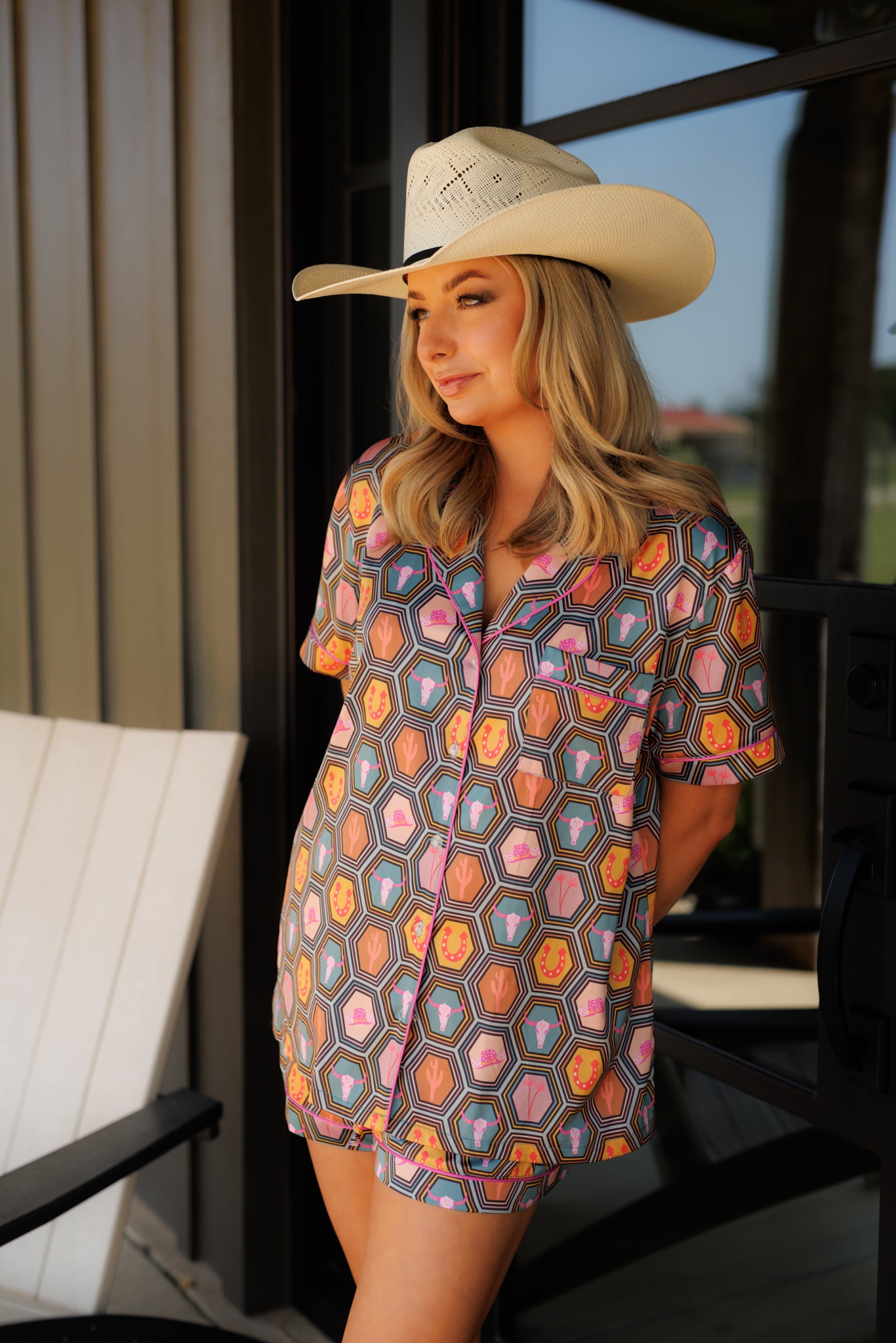 Pajama, Classy Cowgirl Satin Shorts HH2307