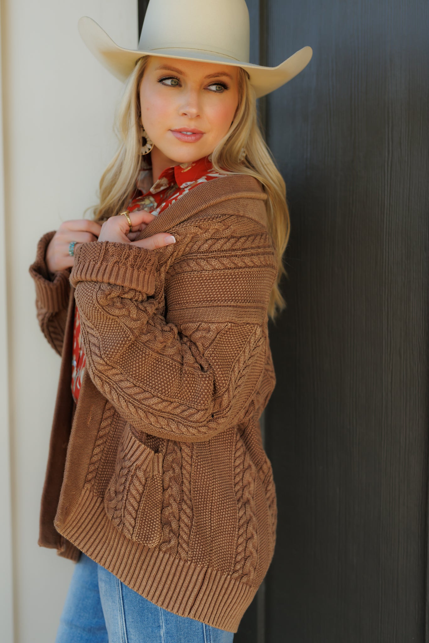 Cardigan, Brown Corded HH2600