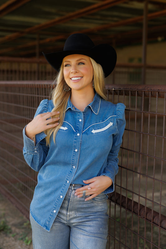 Pearl Snap, Denim Long Sleeve HH2708