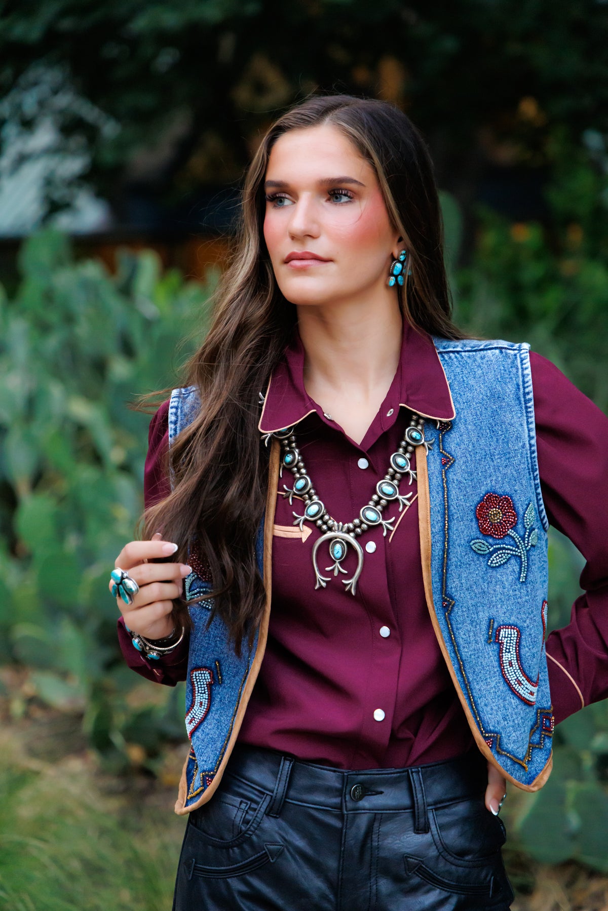 Beaded Horseshoe Vest HH1175