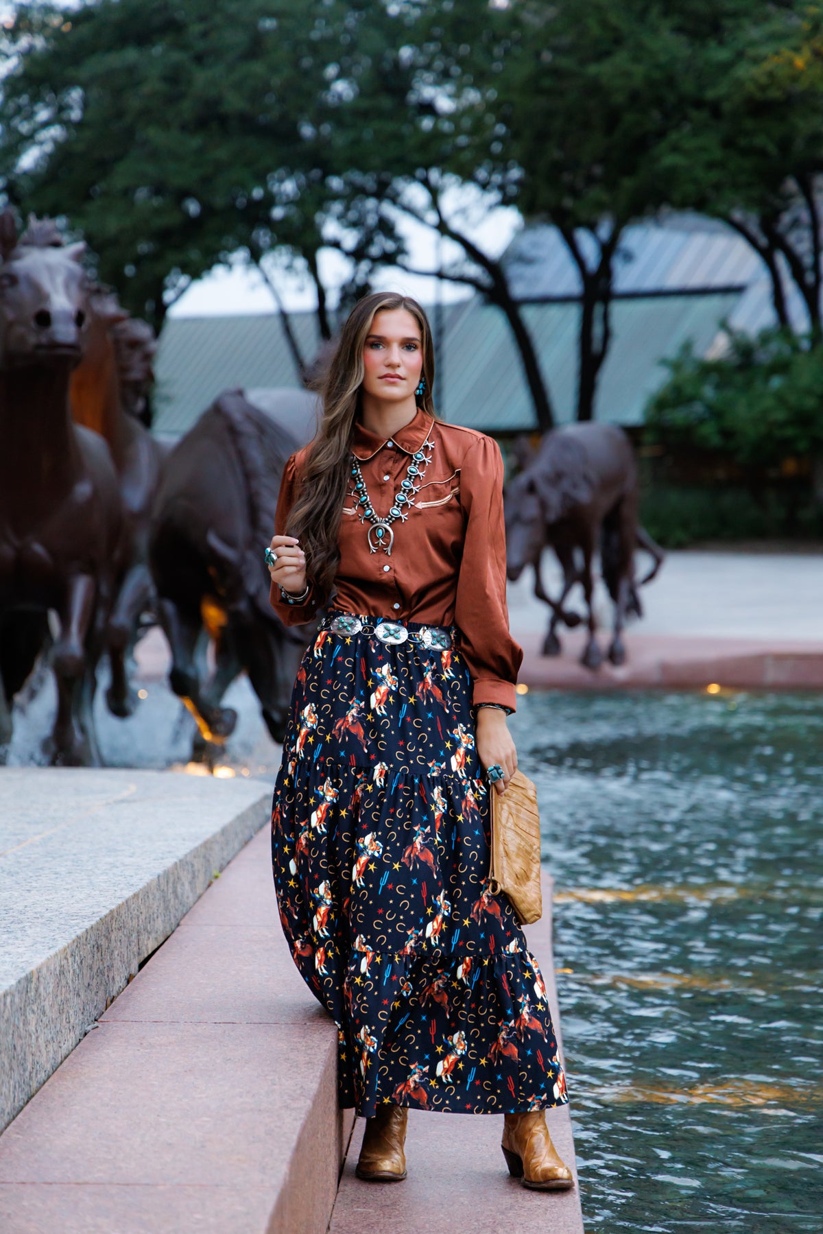 Black Star Cowboy Skirt HH3004