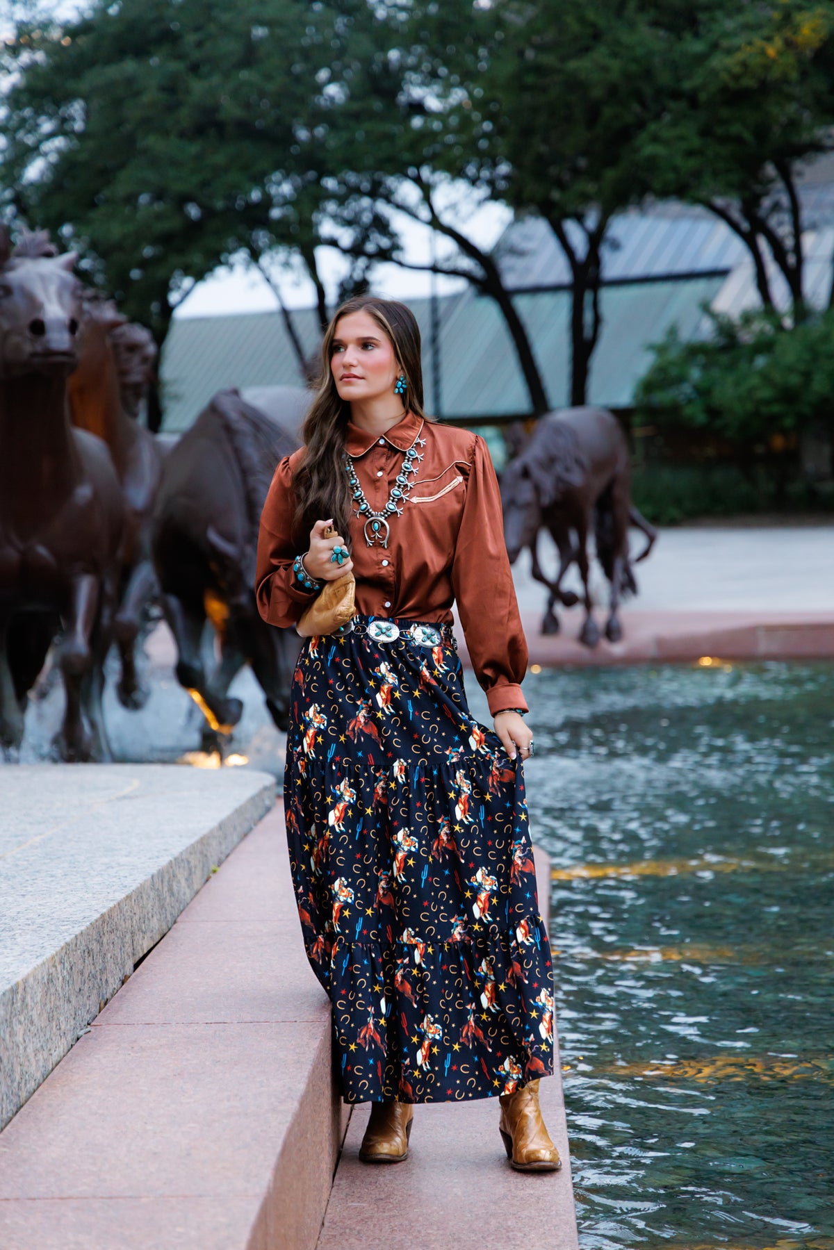 Black Star Cowboy Skirt HH3004