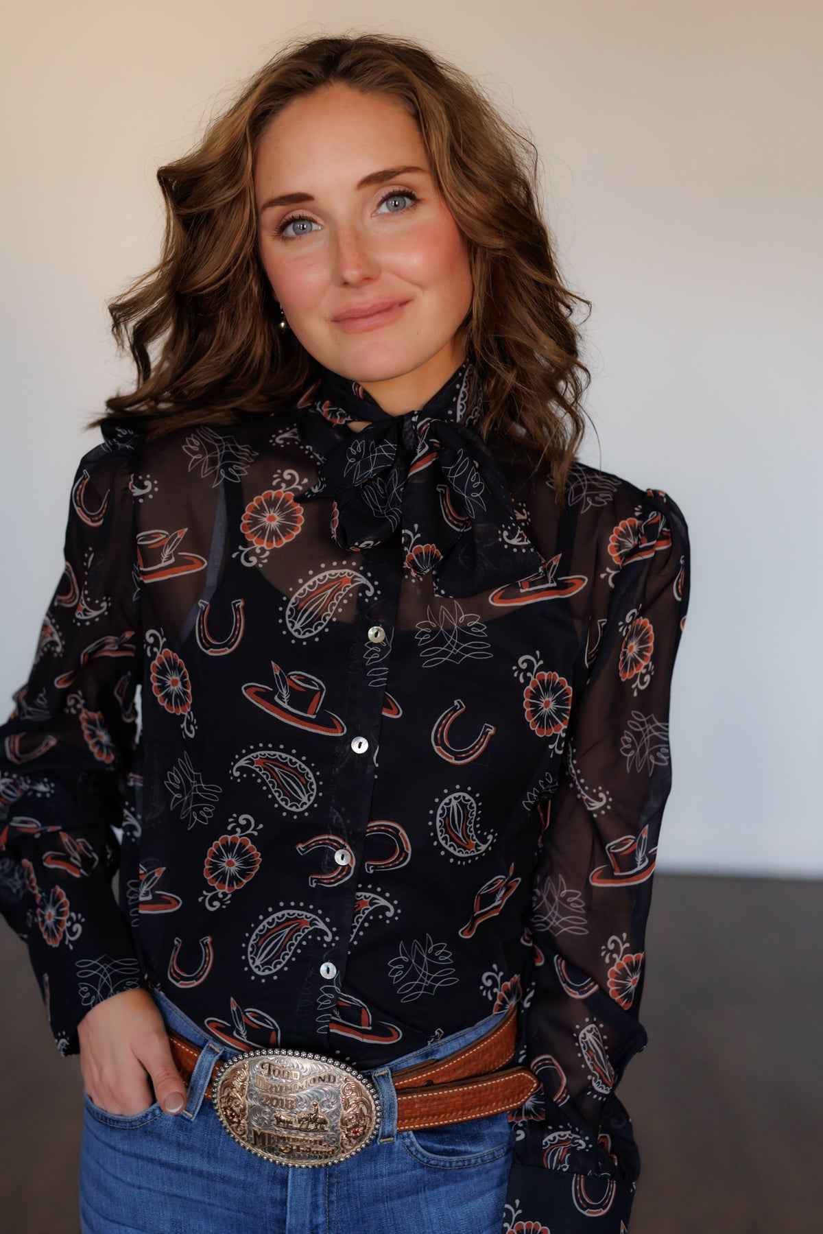 Black Feather Tie Top HH2712