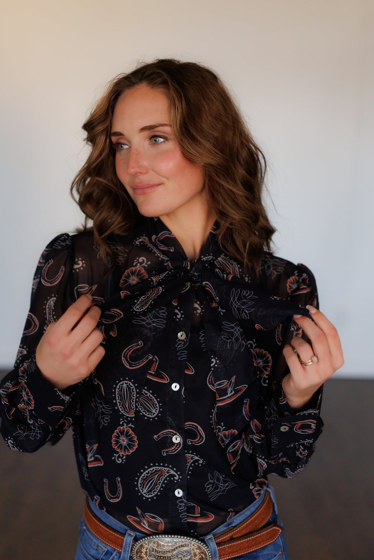 Black Feather Tie Top HH2712