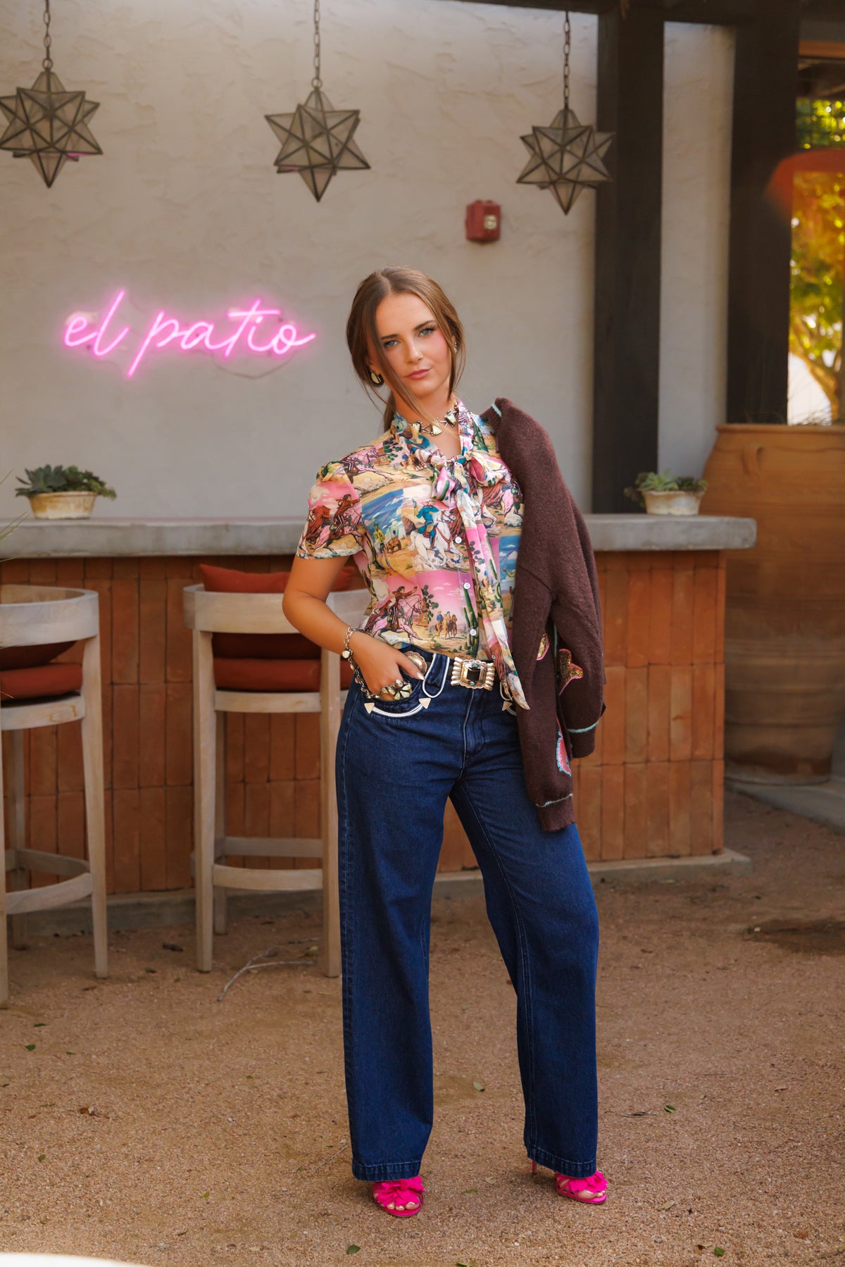 PINK OUT WEST SQUARE Tie Top HH2711