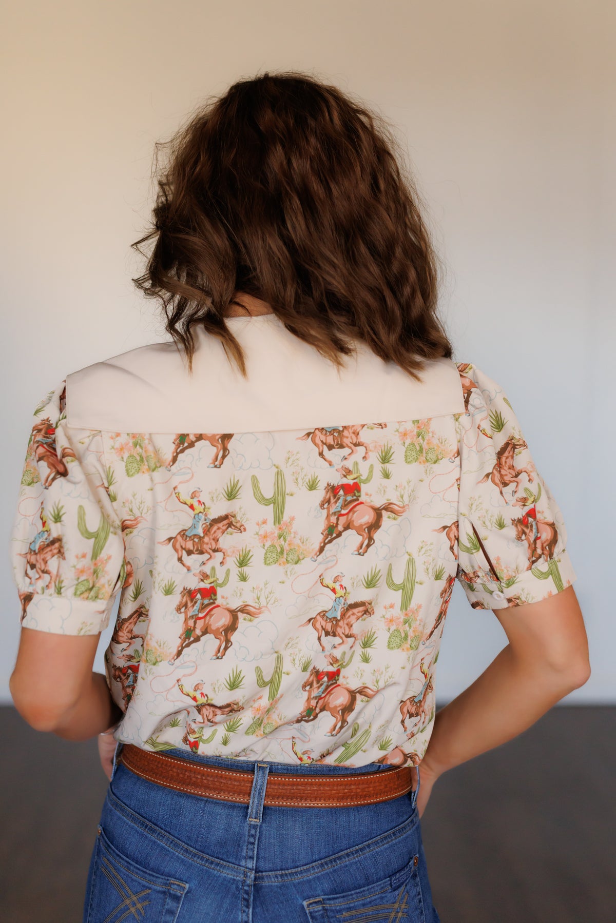 Cactus Cowgirl Peter Pan Collar Shirt