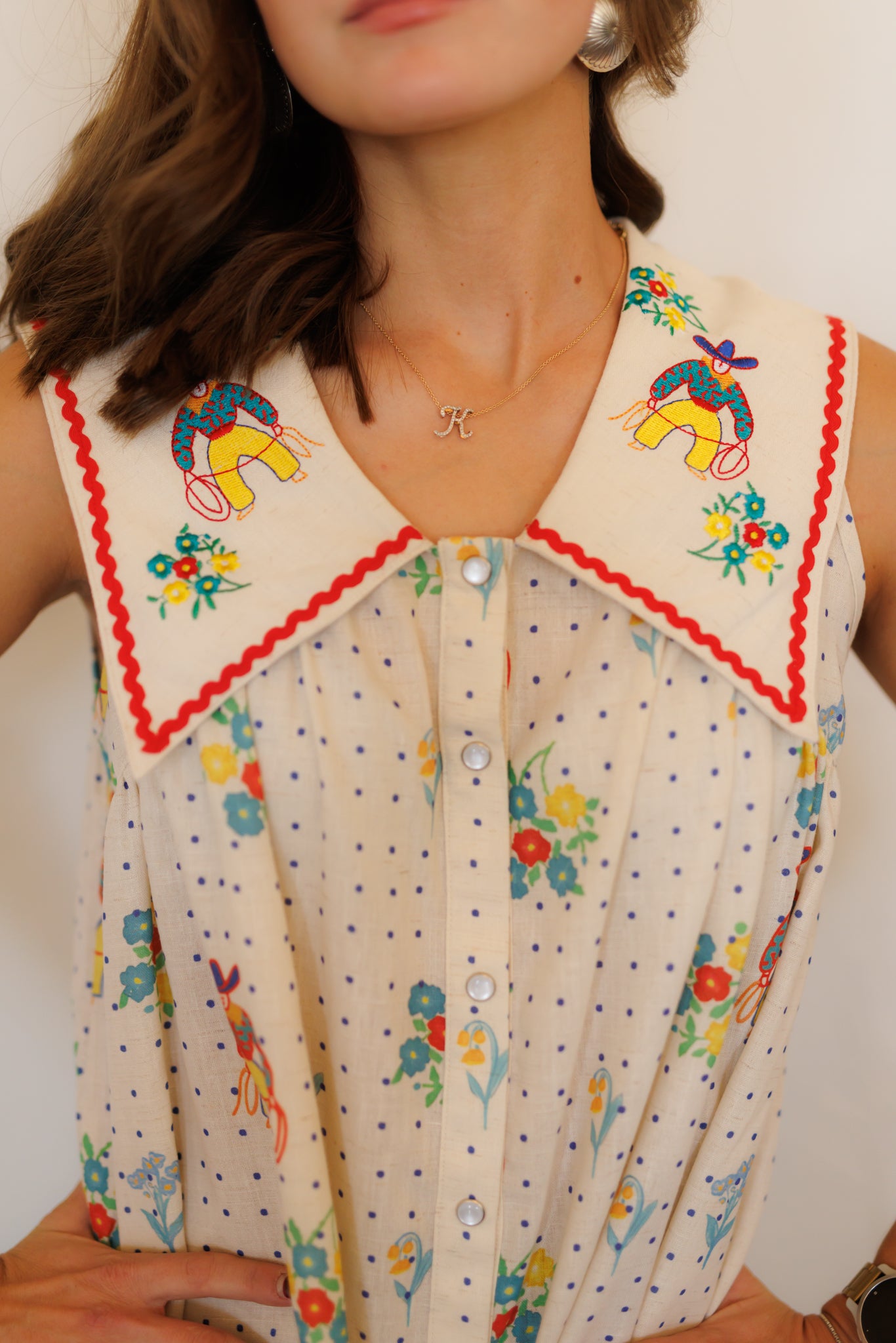 Dress, Flower Dot Cowboy HH304