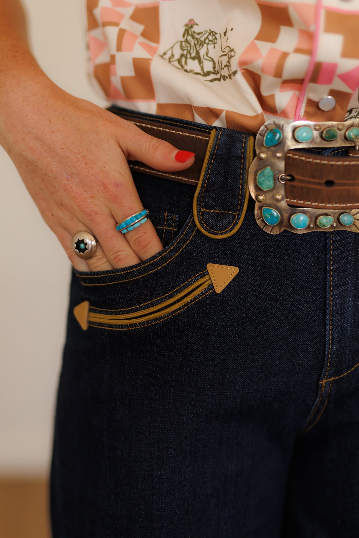 Dark Denim Wide Leg Jeans (HH8900)