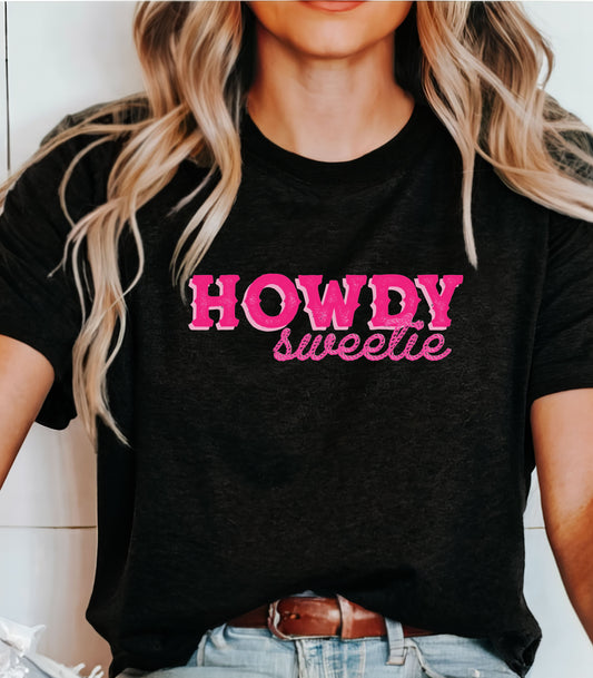 HH202 HOWDY SWEETIE BLK TEE