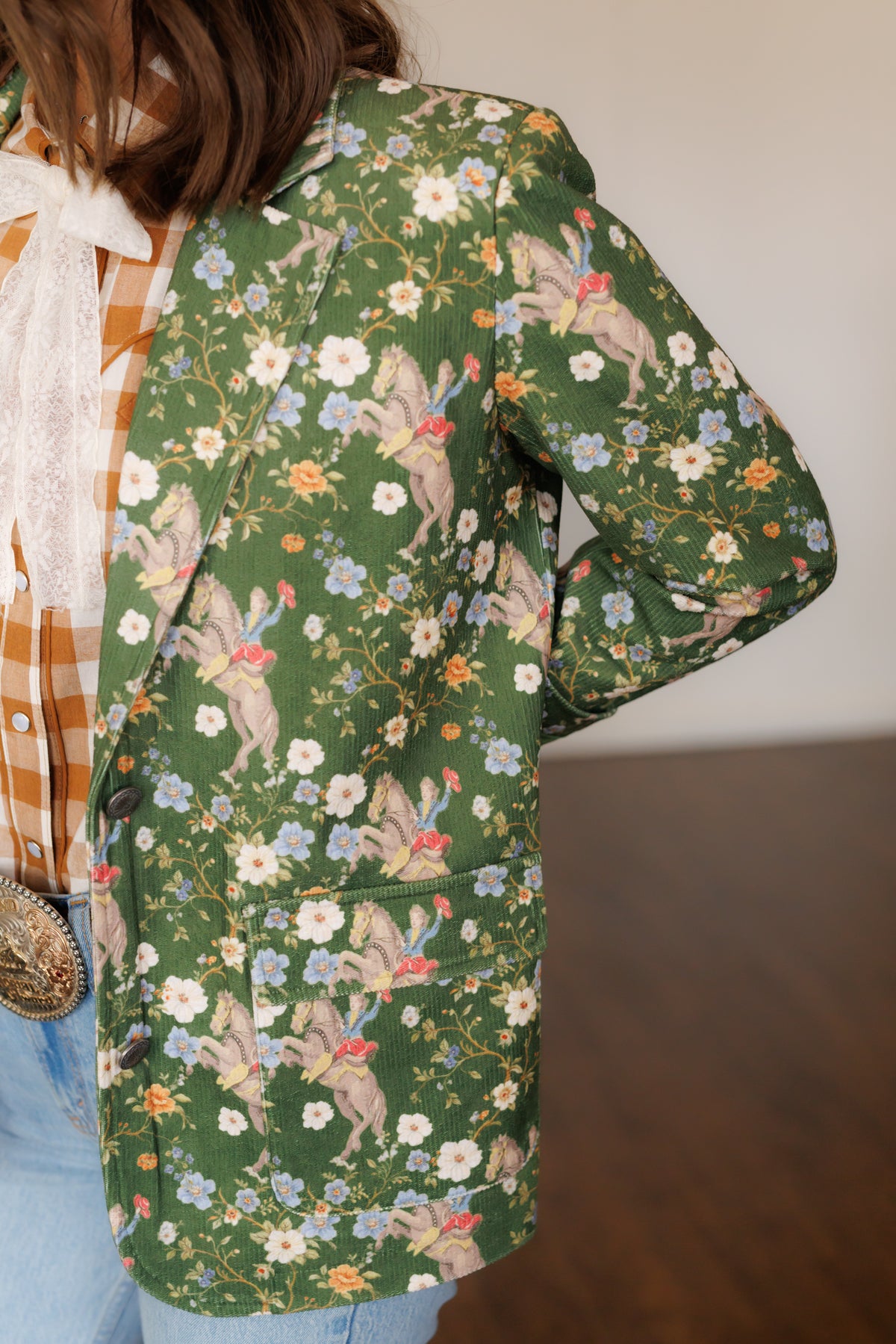 Flower Horse Cowboy Cord Jacket (HH4005)