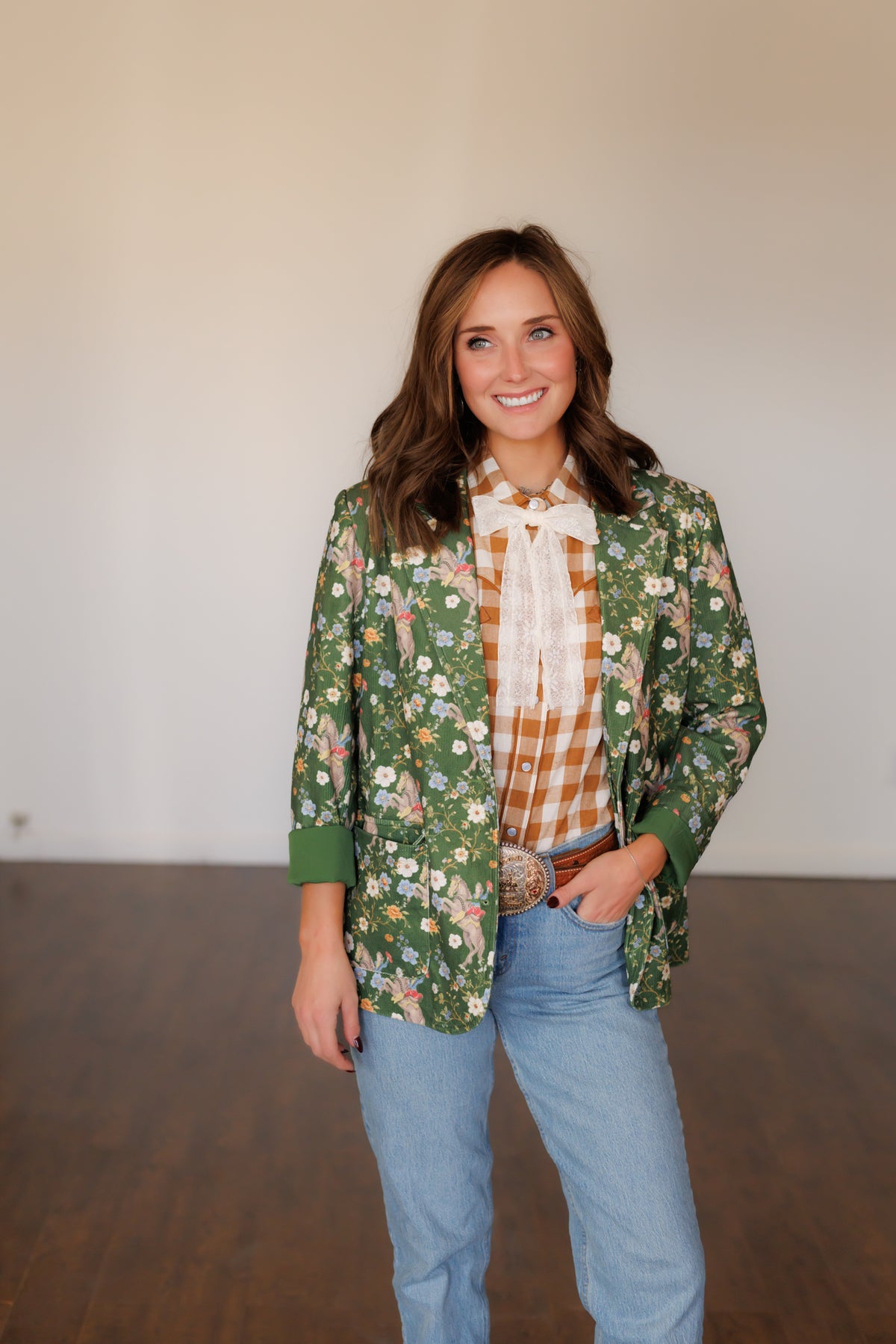 Flower Horse Cowboy Cord Jacket (HH4005)