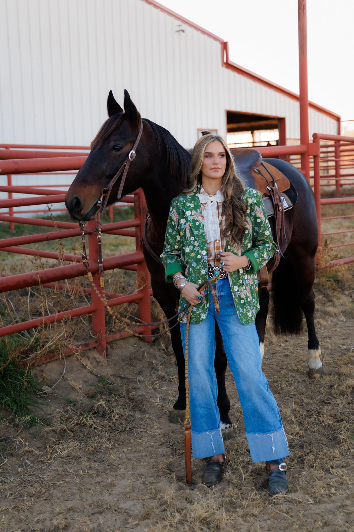 Flower Horse Cowboy Cord Jacket (HH4005)