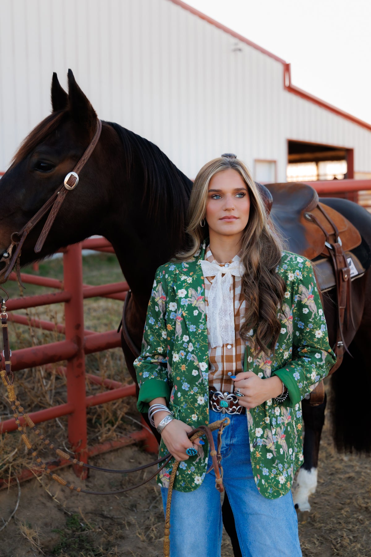 Flower Horse Cowboy Cord Jacket (HH4005)