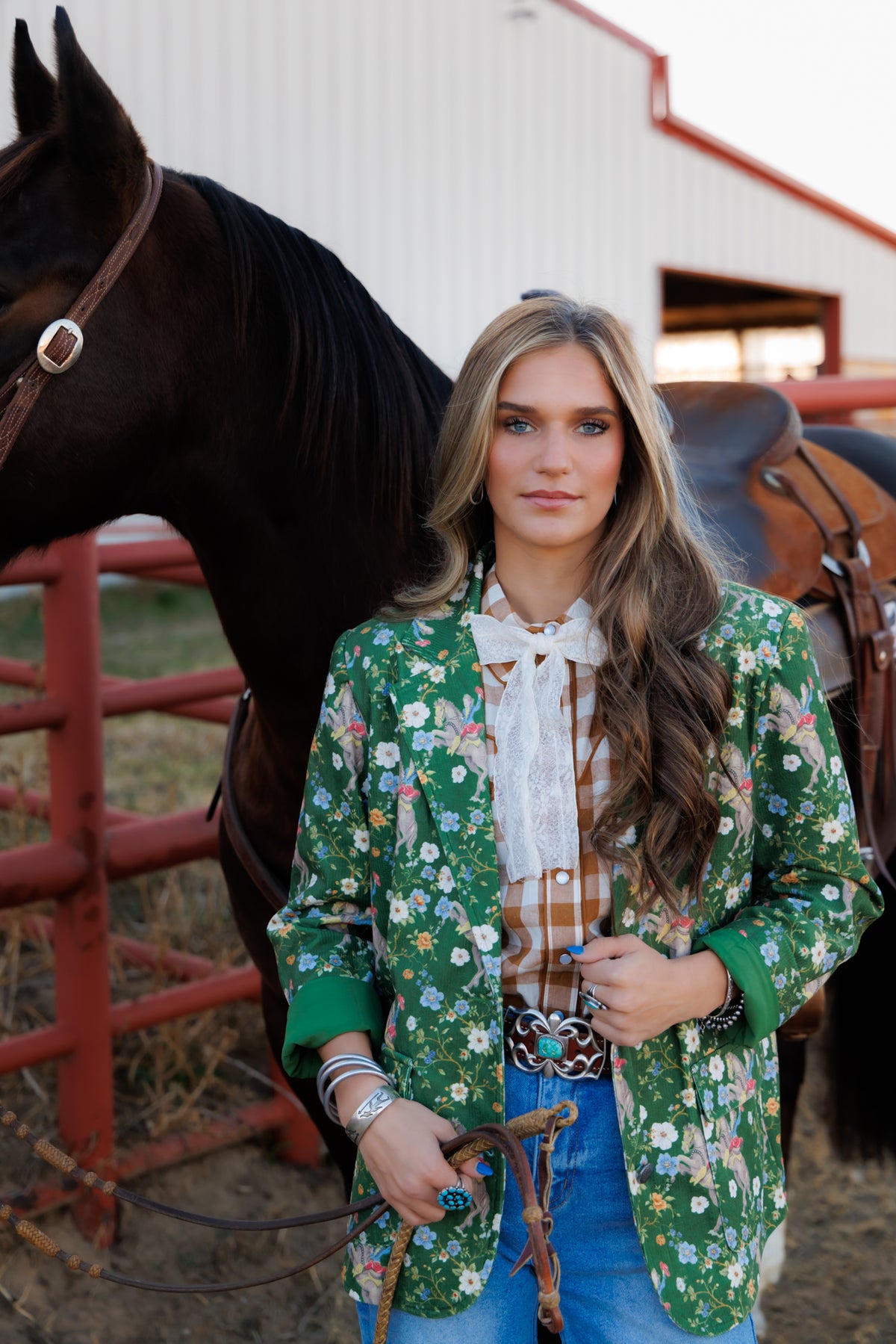 Flower Horse Cowboy Cord Jacket (HH4005)