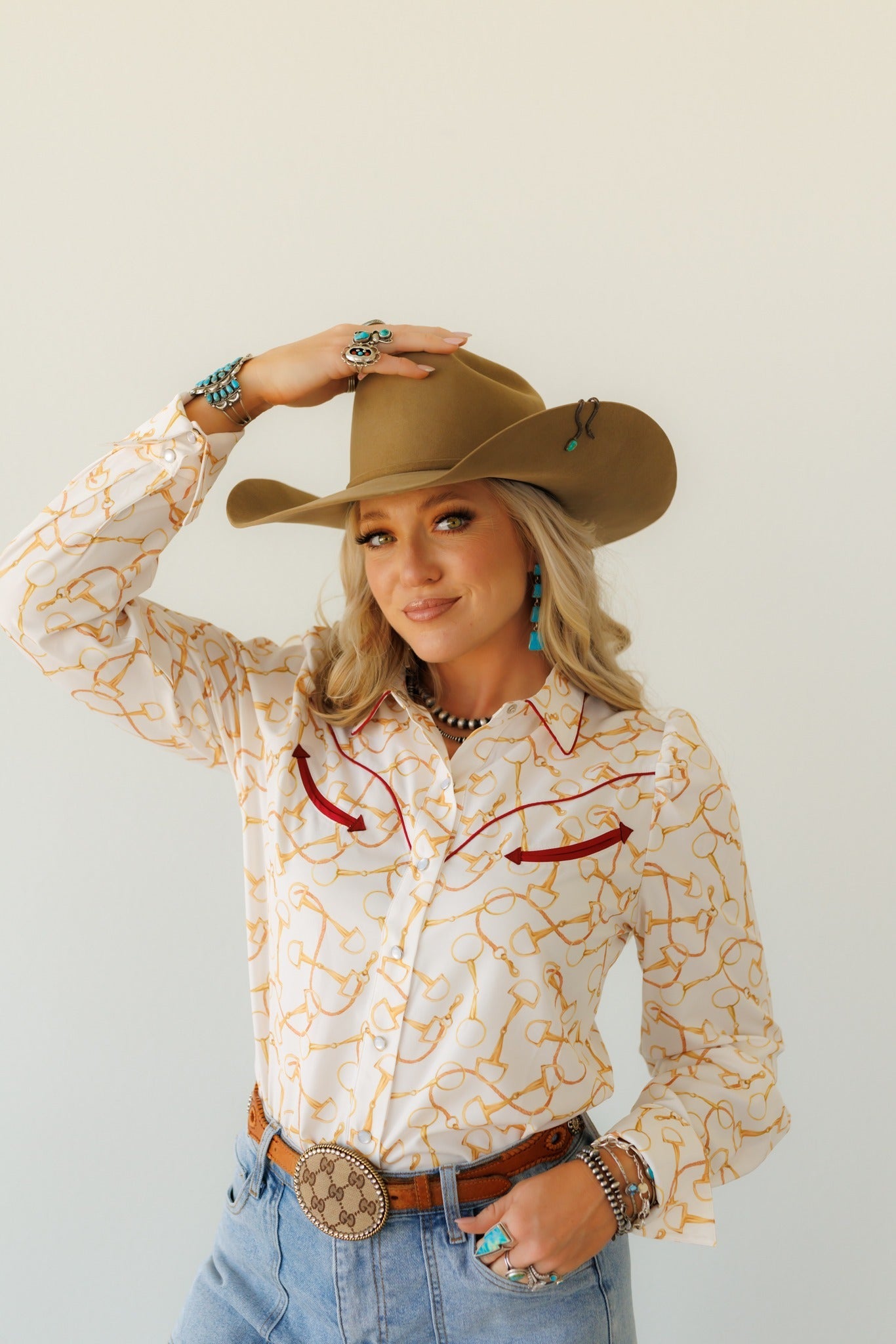 Pearl Snap, Equestrian Bit LS HH2708