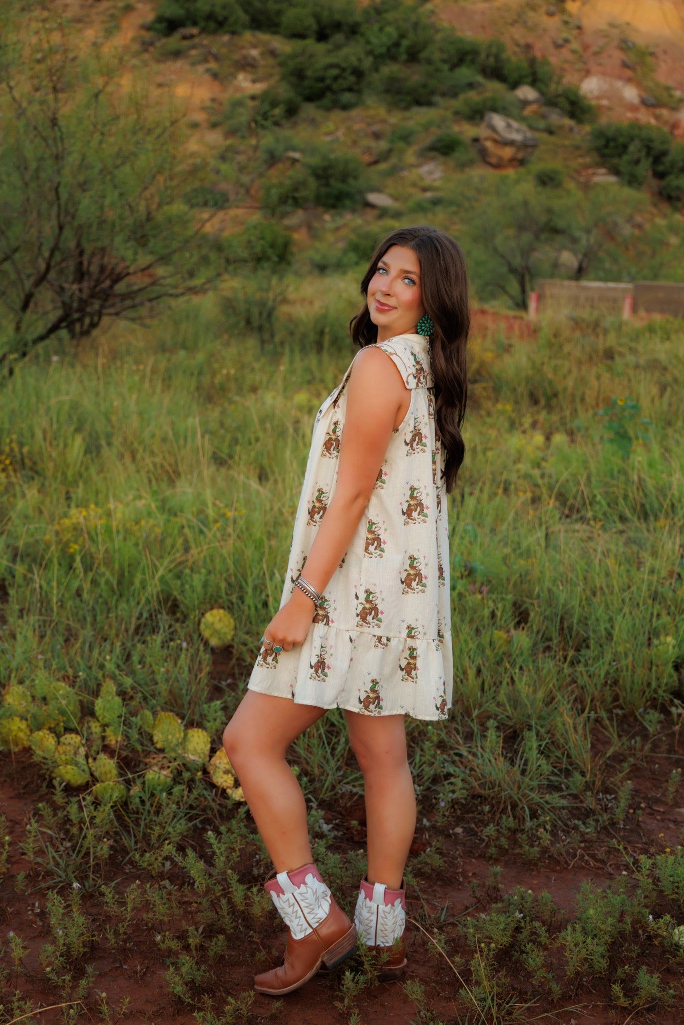 DRESS, COWBOY EMBROIDERY HH304 COWBOY