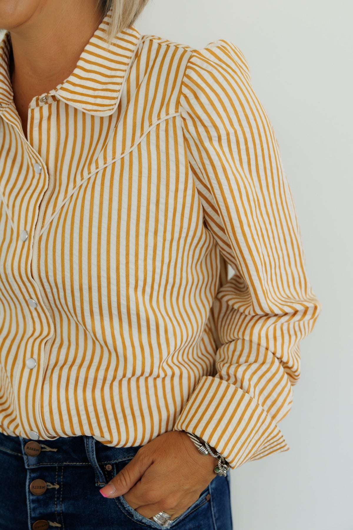Pearl Snap, Mustard Stripe HH2725 (SINGLES)