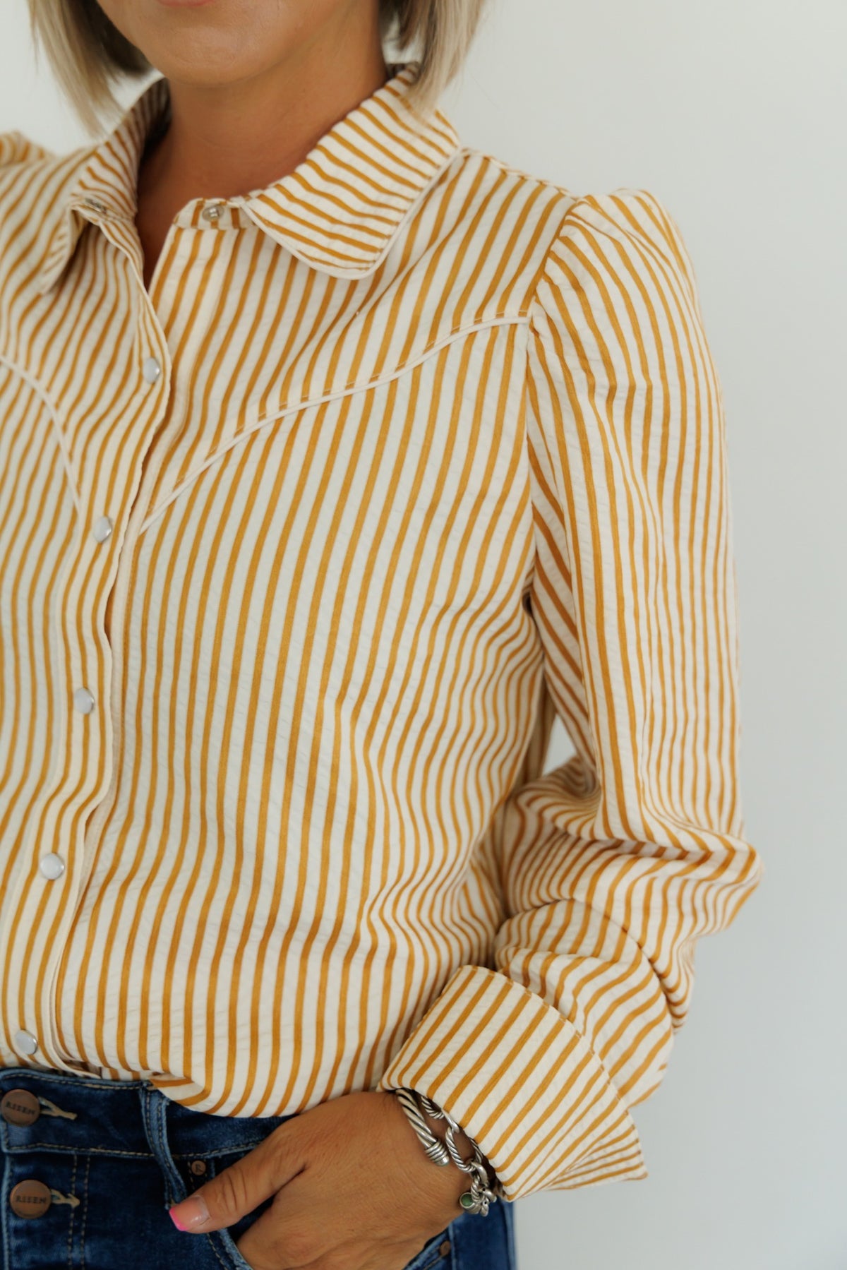 Pearl Snap, Mustard Stripe HH2725 (SINGLES)