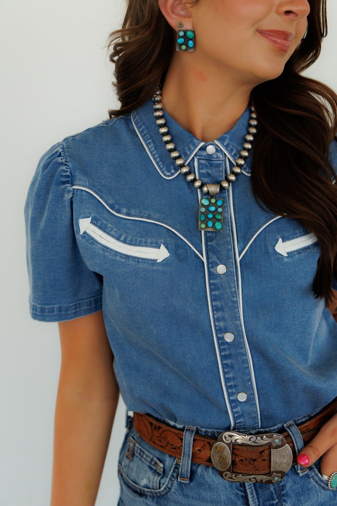 Pearl Snap, Denim Short Sleeve HH2707