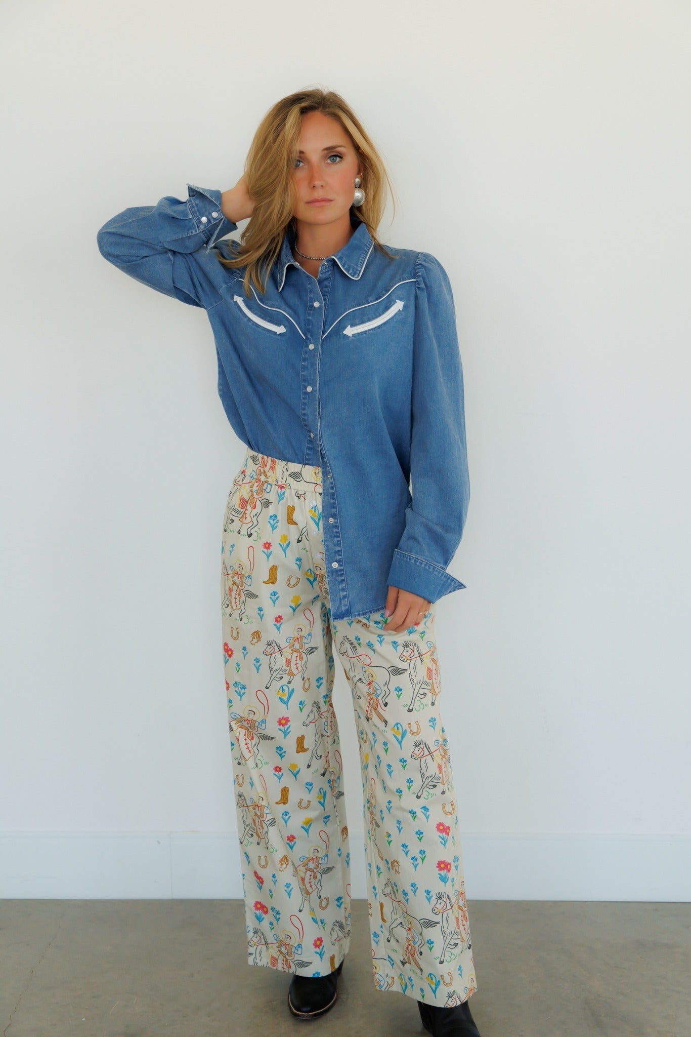 Pearl Snap, Denim Long Sleeve HH2708