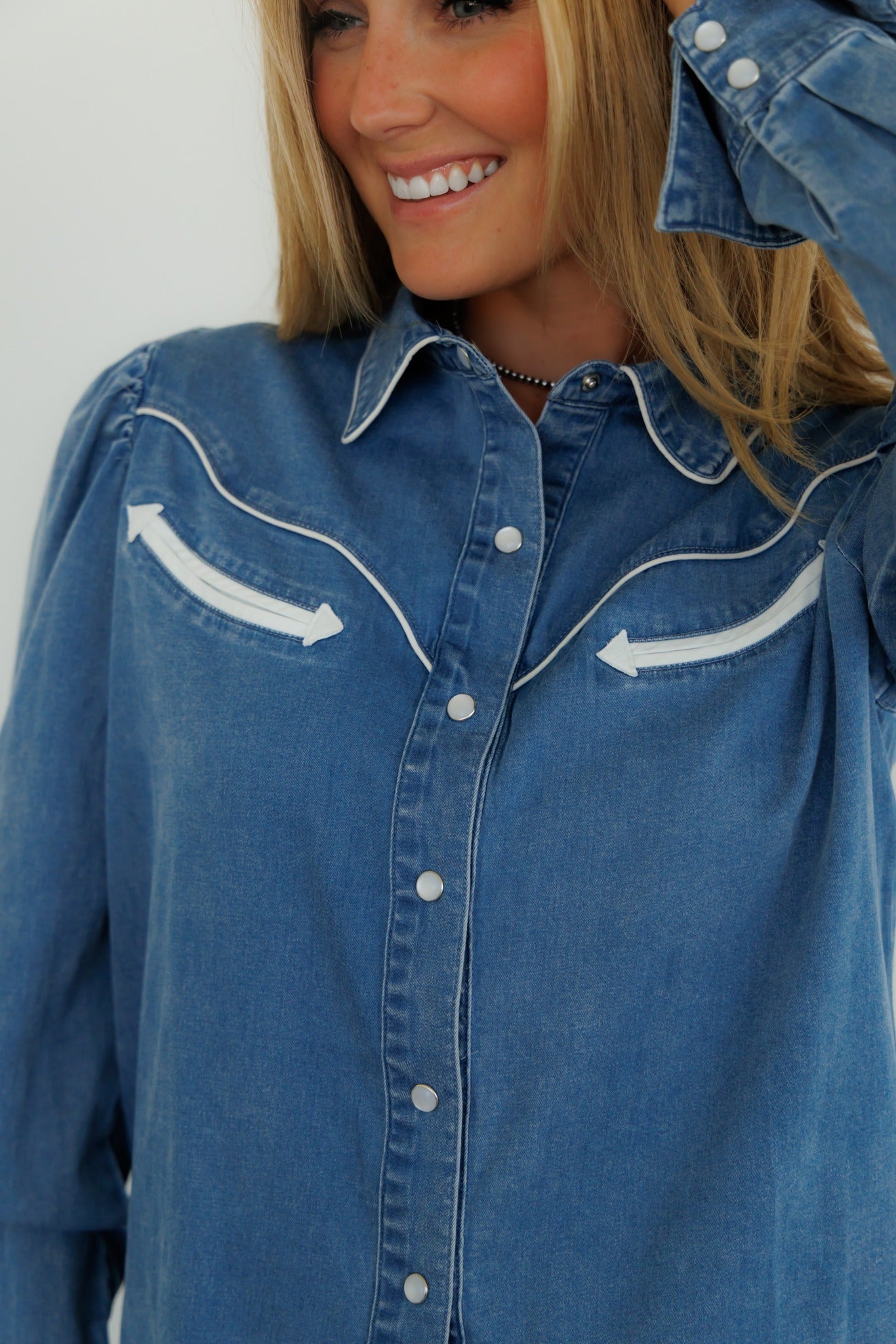 Pearl Snap, Denim Long Sleeve HH2708