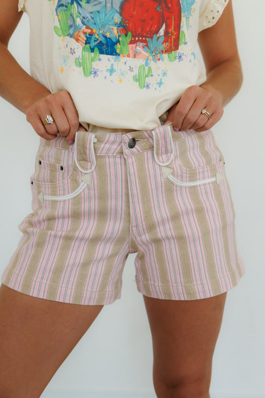 Shorts, PInk Stripe Smiley HH8400
